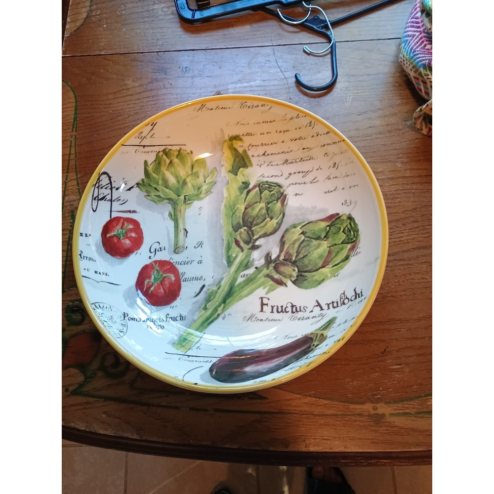Williams Sonoma 2009 Serving Pasta Bowl Marche Marc Lacaze Vegetables 13"